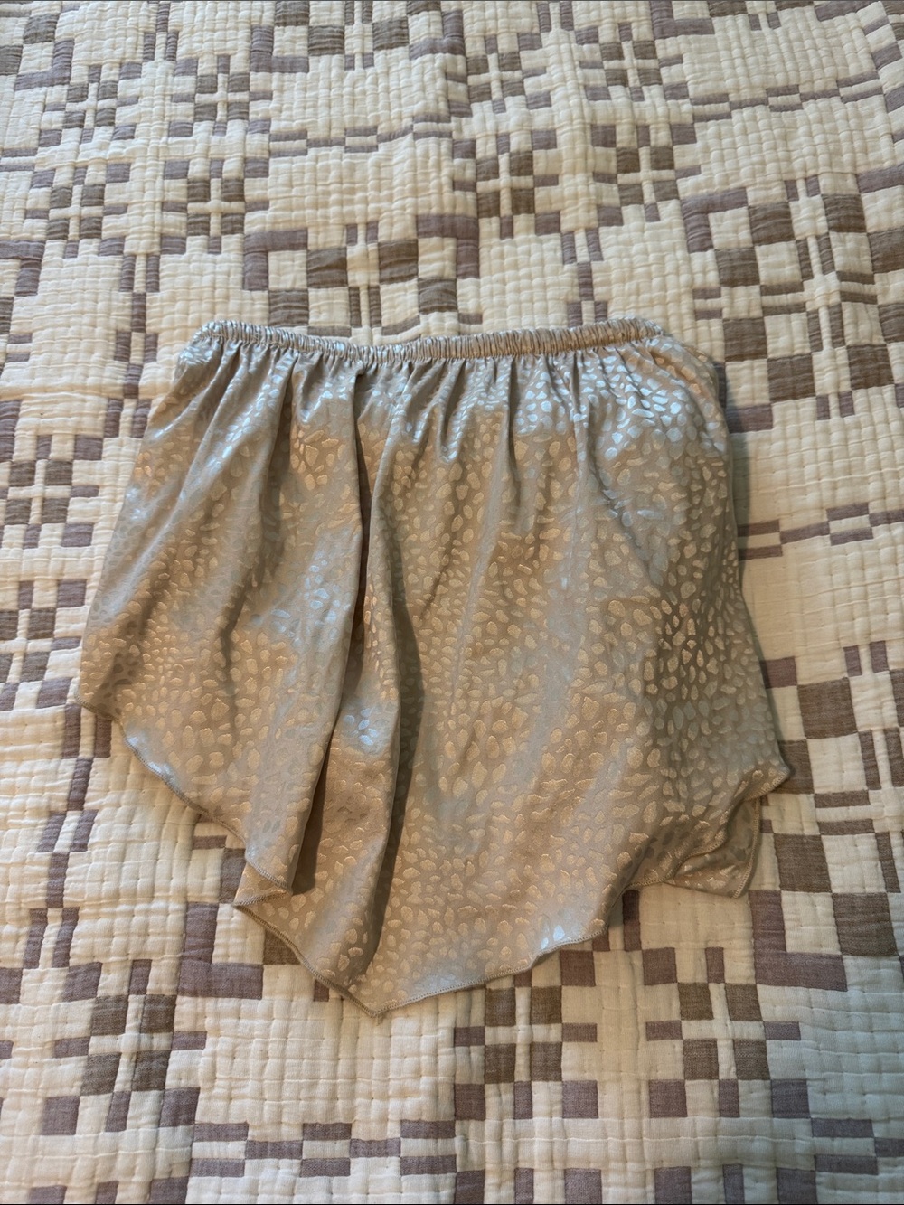 Kori Metallic Taupe Crop Top